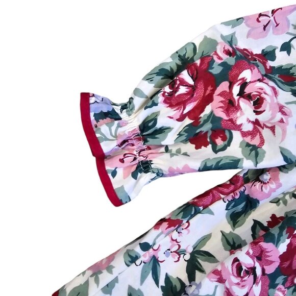 2 Vintage 90s Girls 18 Month 2T Floral Party Dresses Layered‎ Pink Collar Formal - Picture 3 of 14